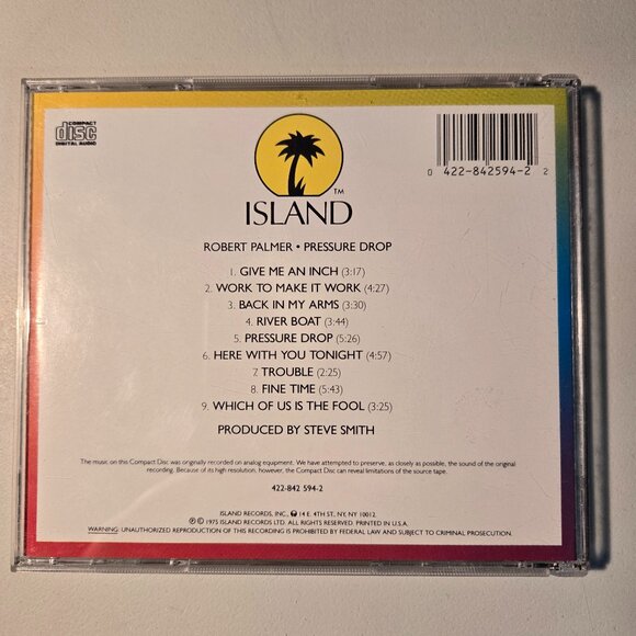 Robert Palmer, Pressure Drop. U-Pick CD's! Bundle Any 3 For $12 - Picture 2 of 3